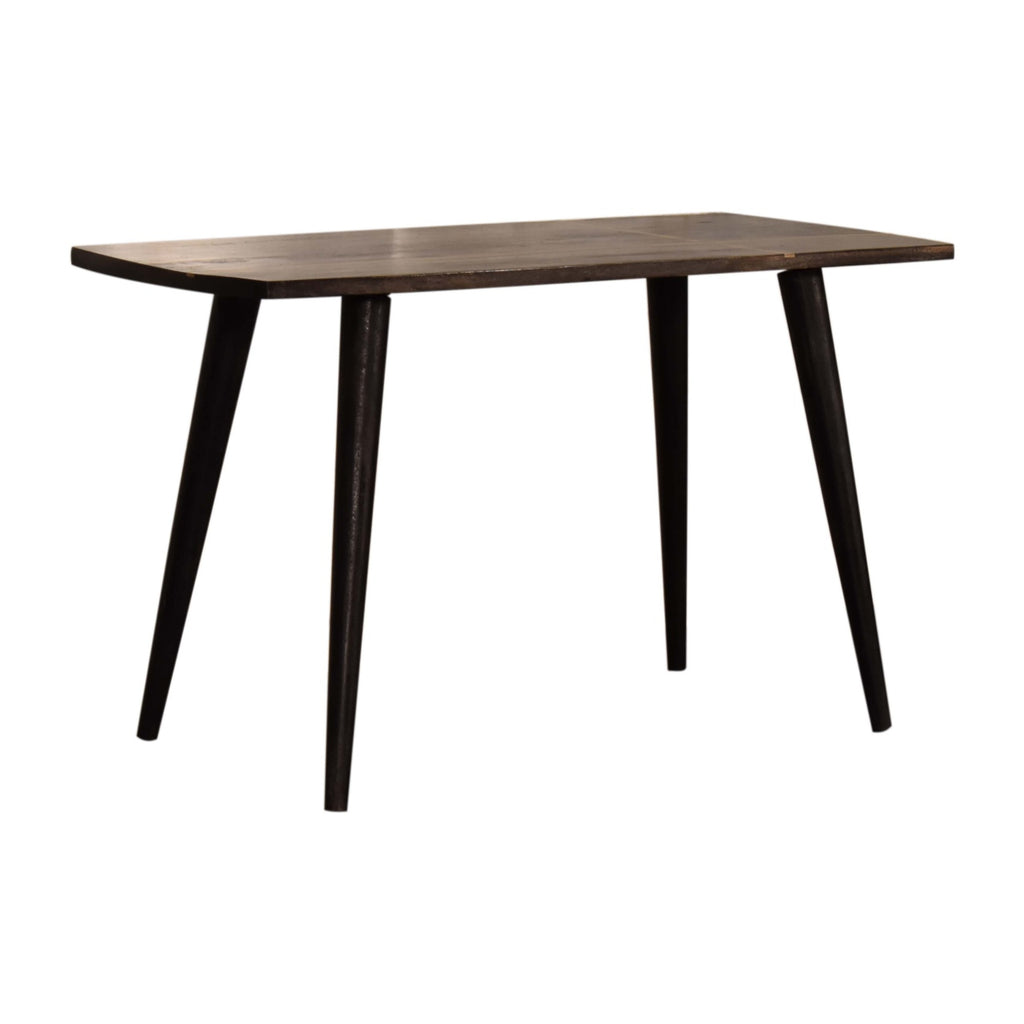 Table basse en frêne noir incrustée de laiton