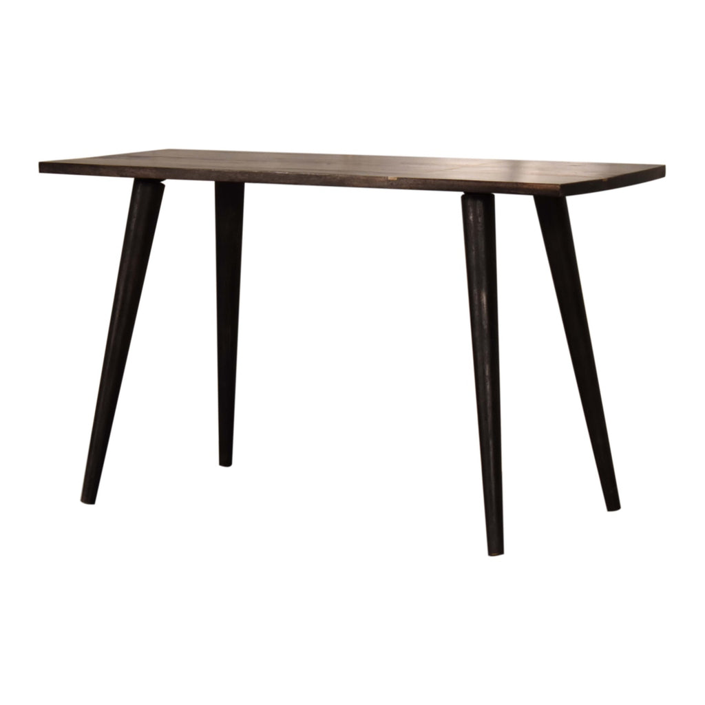 Table basse en frêne noir incrustée de laiton