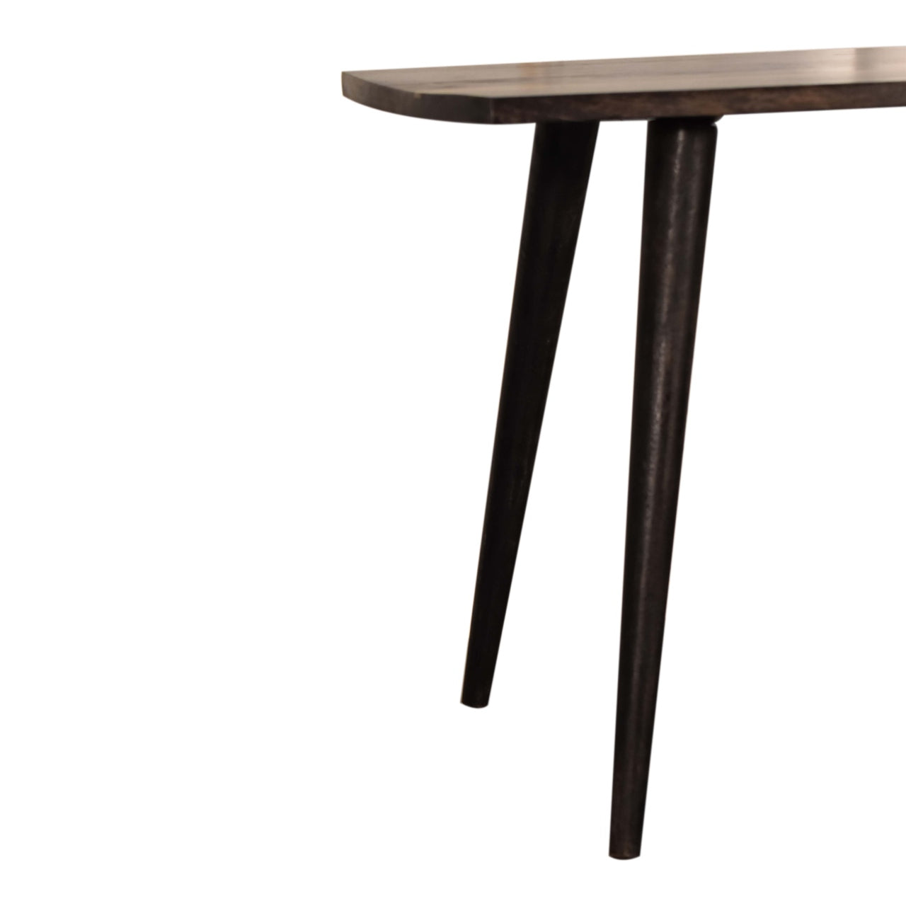 Table basse en frêne noir incrustée de laiton