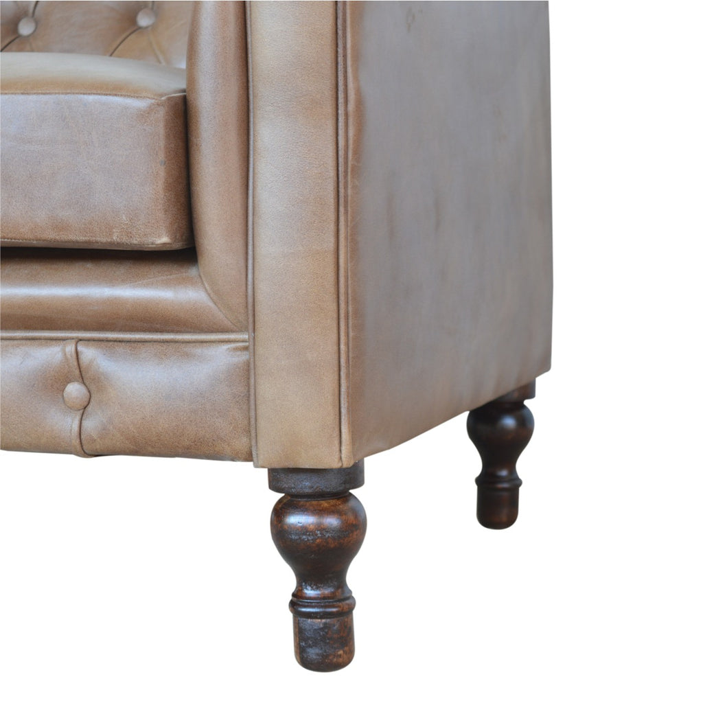 Chesterfield en cuir de buffle