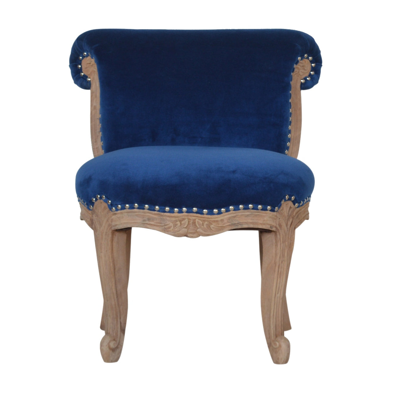 Chaise cloutée bleu royal