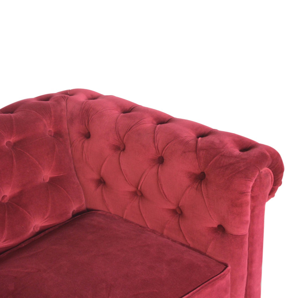 Canapé Chesterfield en velours rouge bordeaux