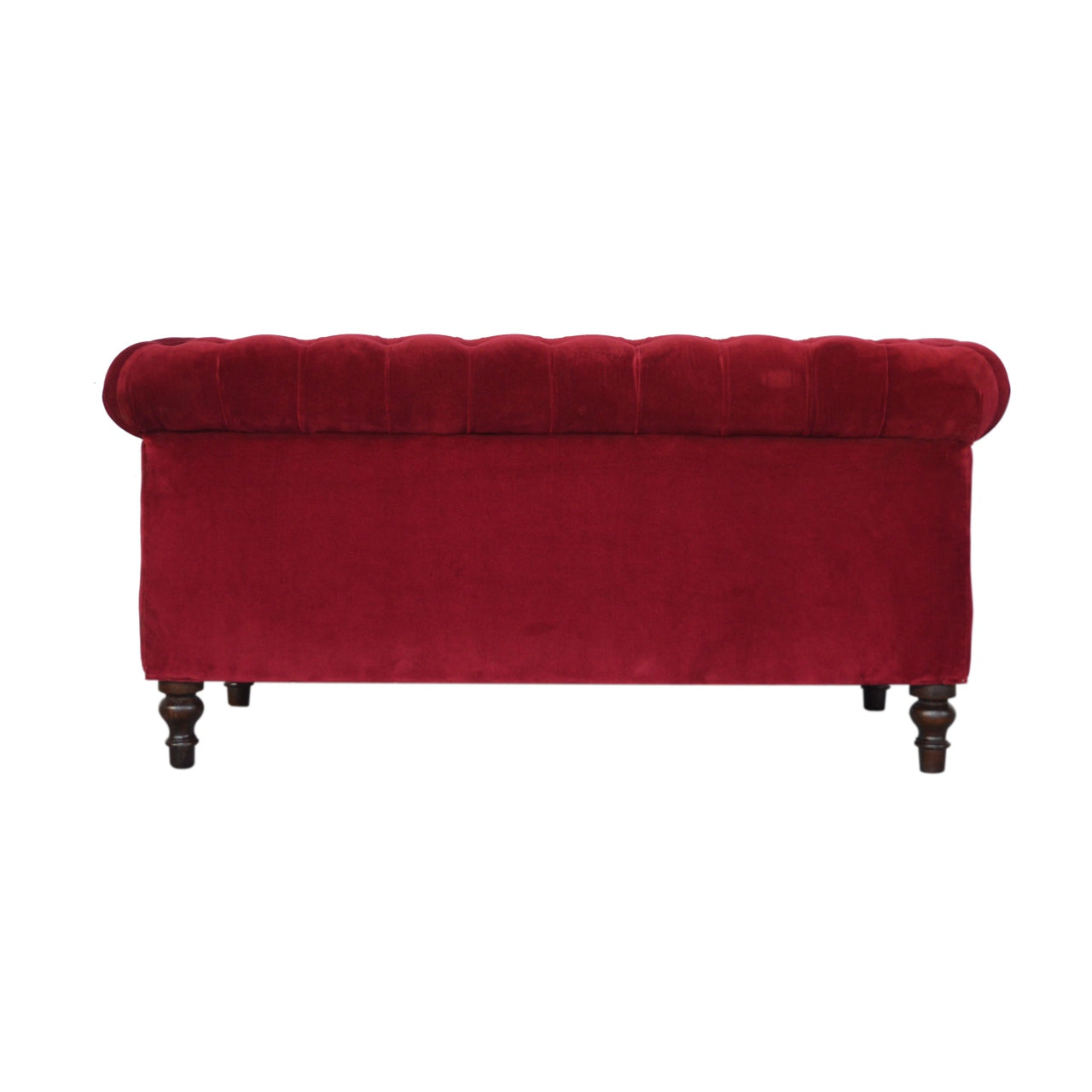 Canapé Chesterfield en velours rouge bordeaux