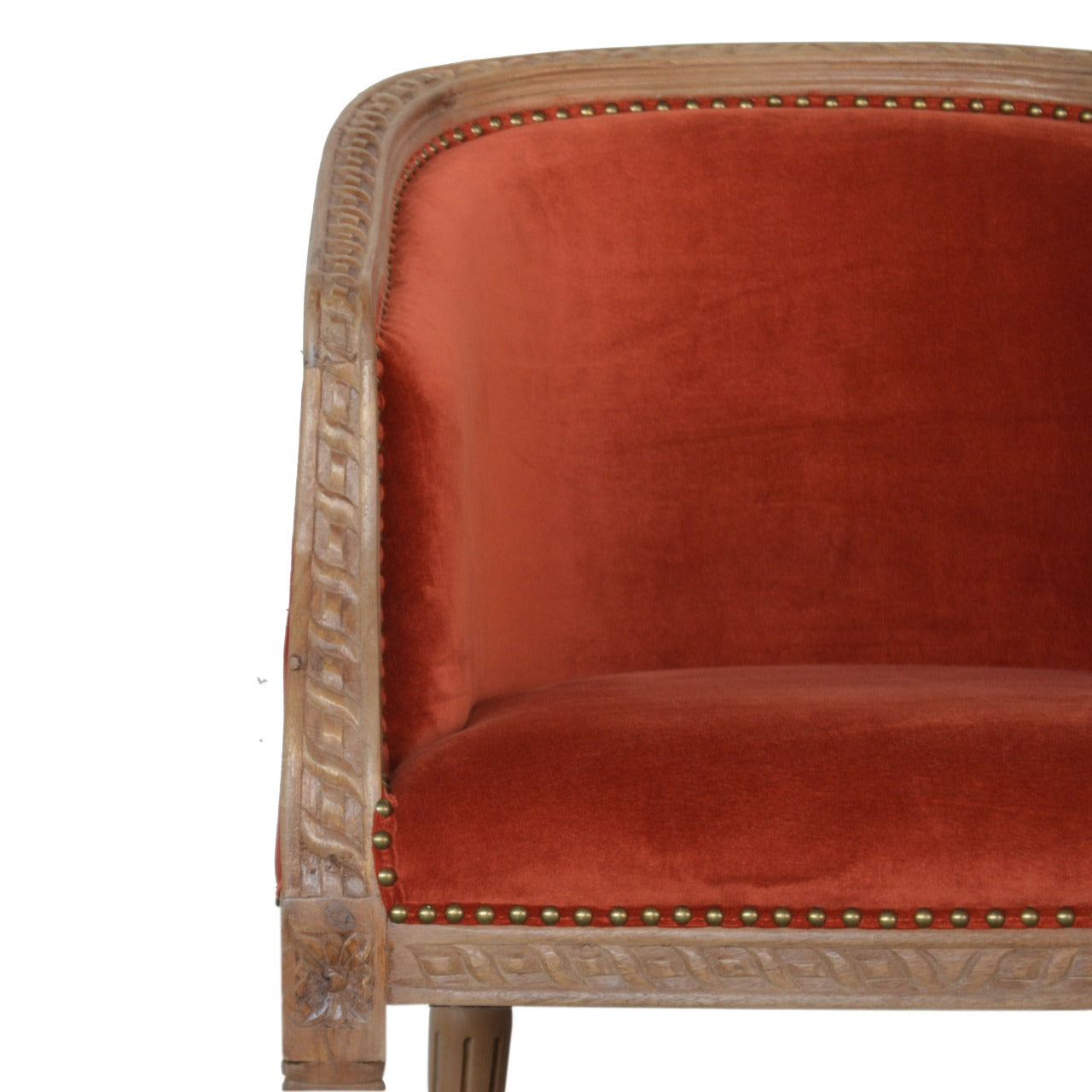 Fauteuil d'appoint en velours rouille