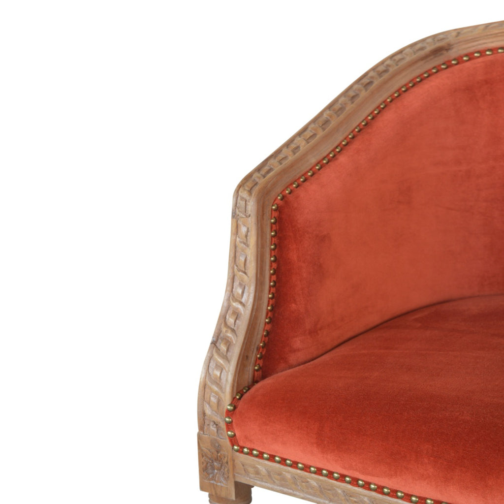 Fauteuil d'appoint en velours rouille