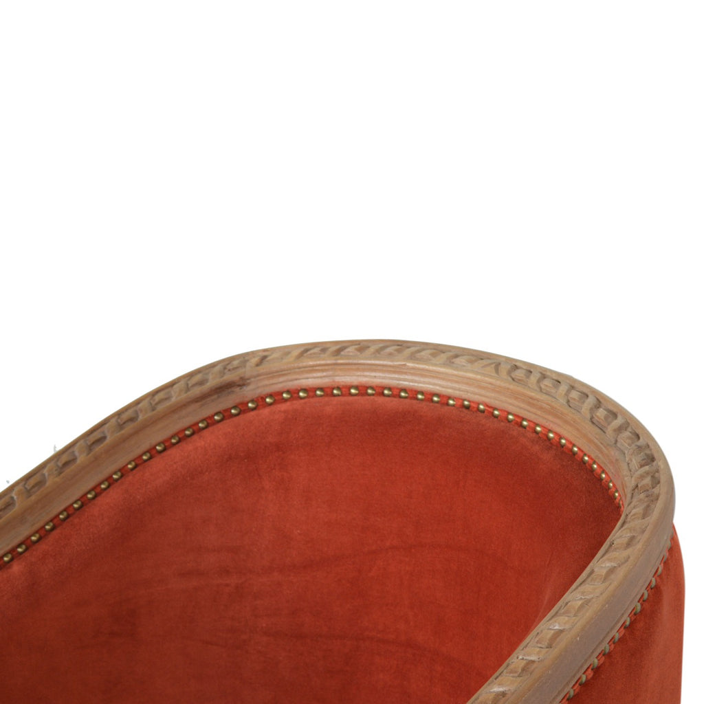 Fauteuil d'appoint en velours rouille