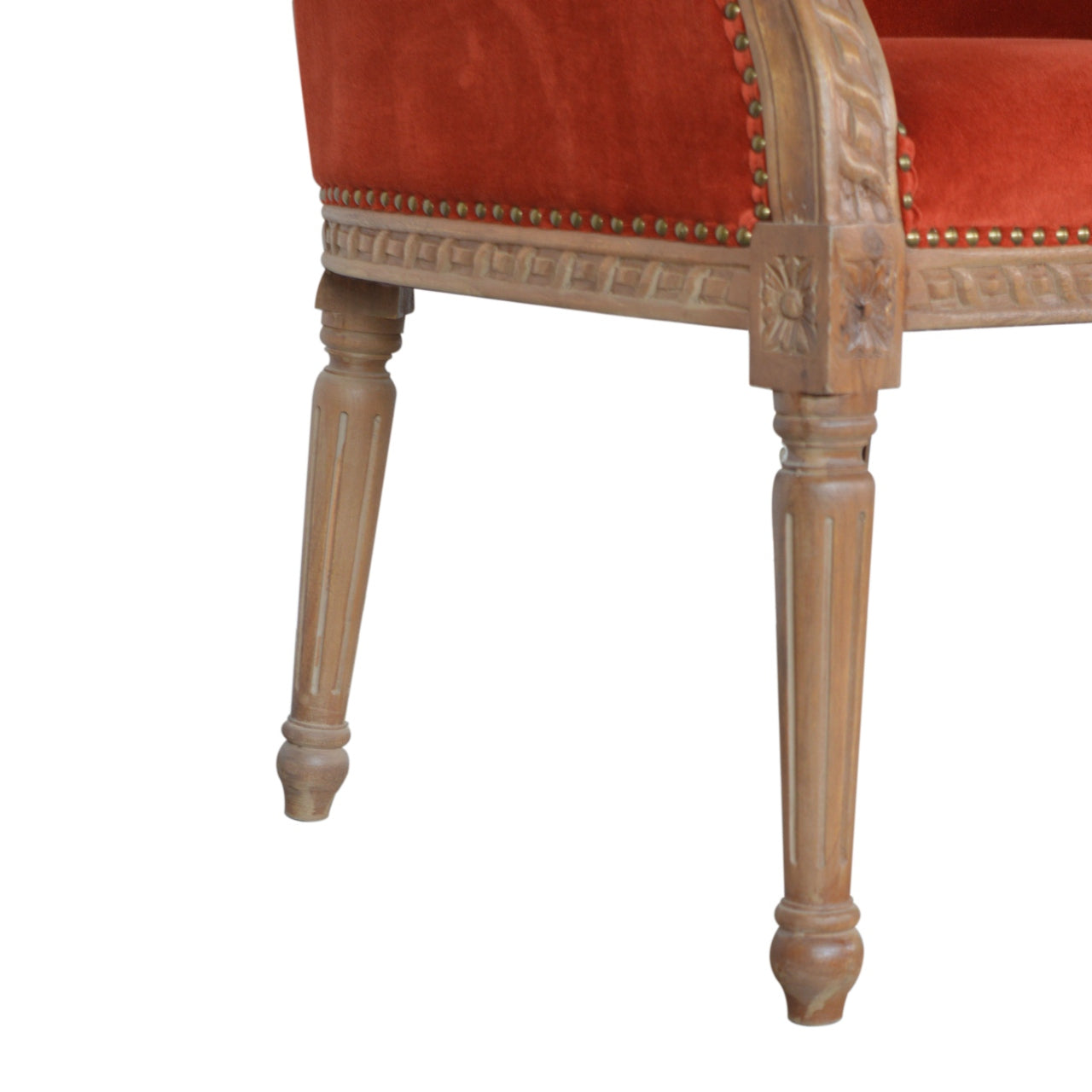Fauteuil d'appoint en velours rouille