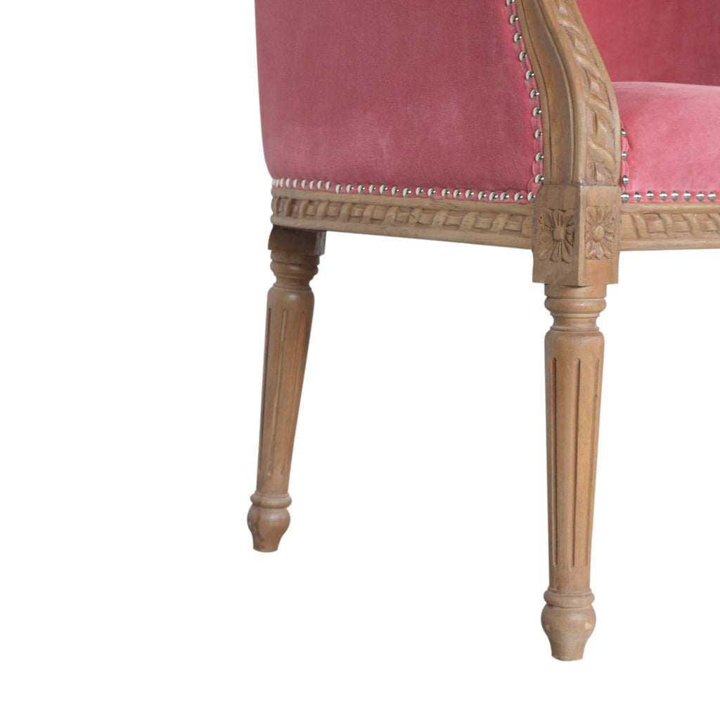Fauteuil d'appoint en velours rose