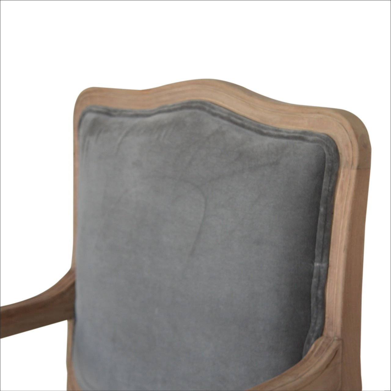 Fauteuil de style français en velours gris