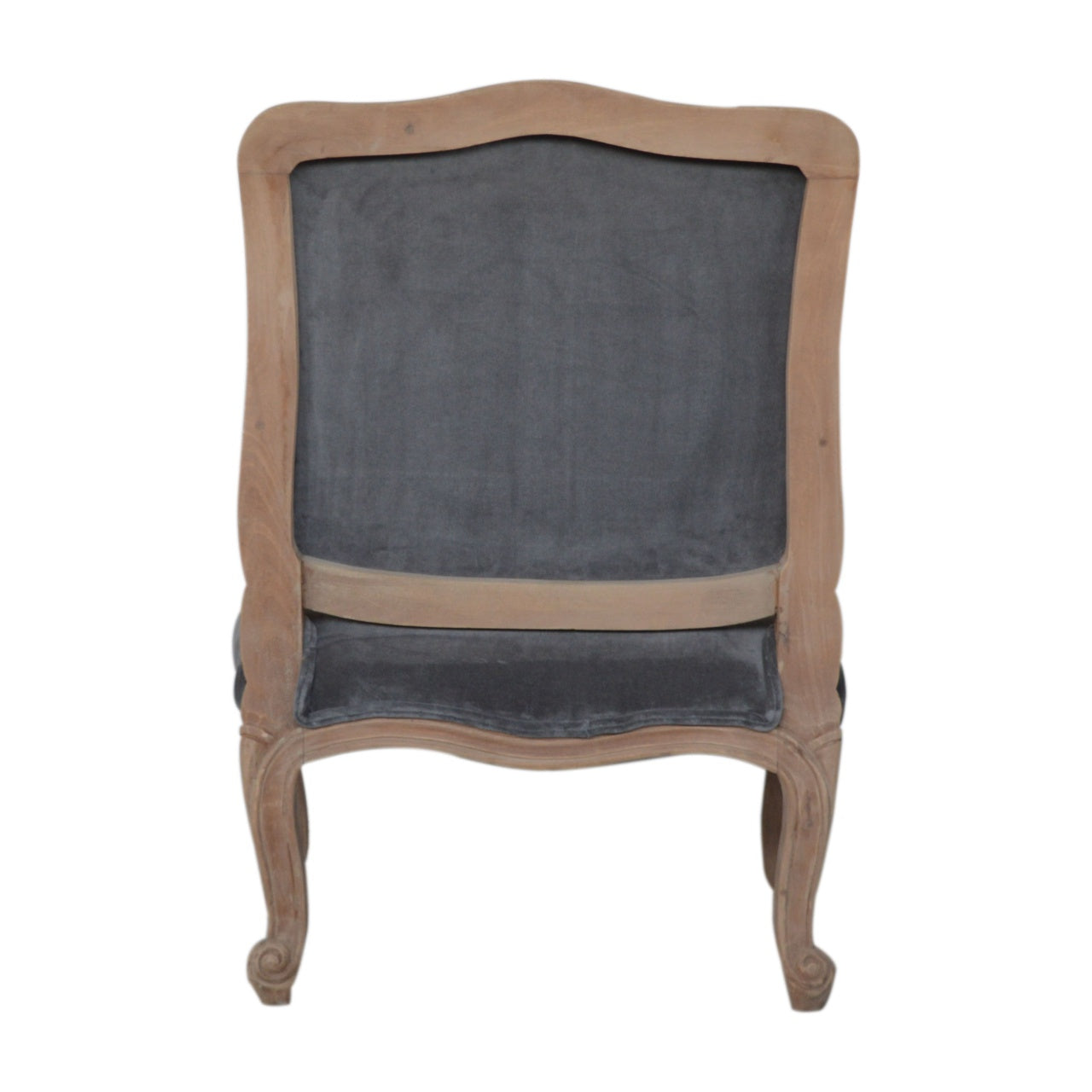 Fauteuil de style français en velours gris