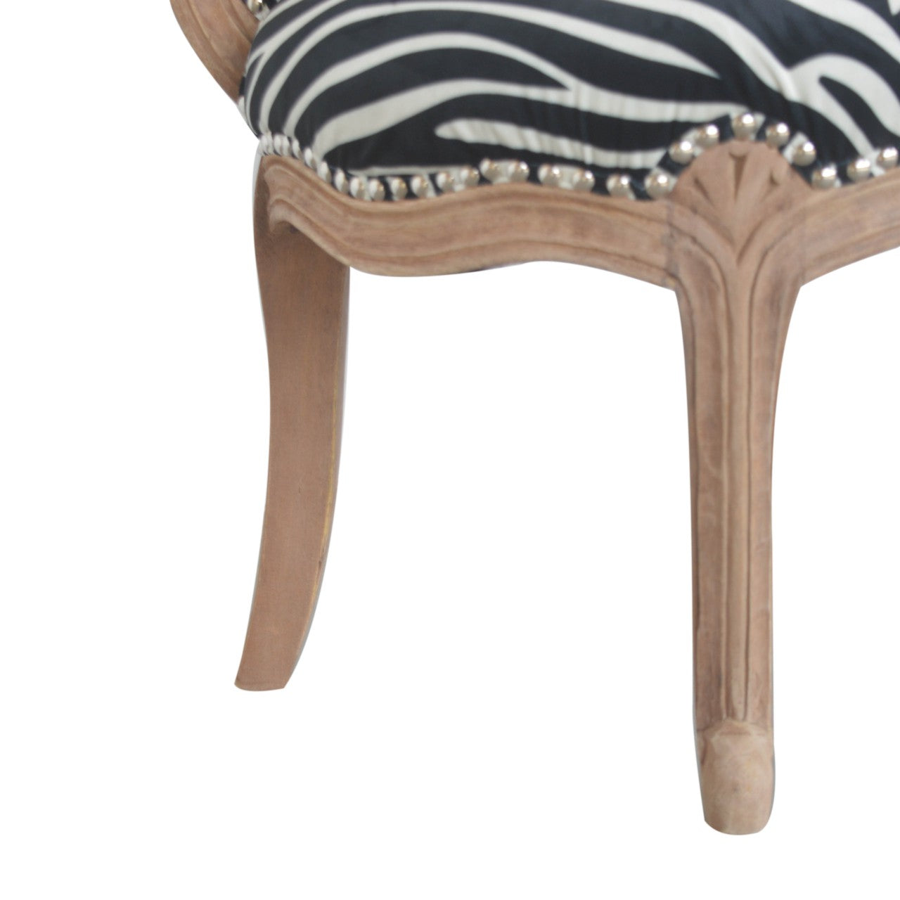 Chaise à imprimé zèbre