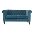 Canapé Chesterfield bleu sarcelle