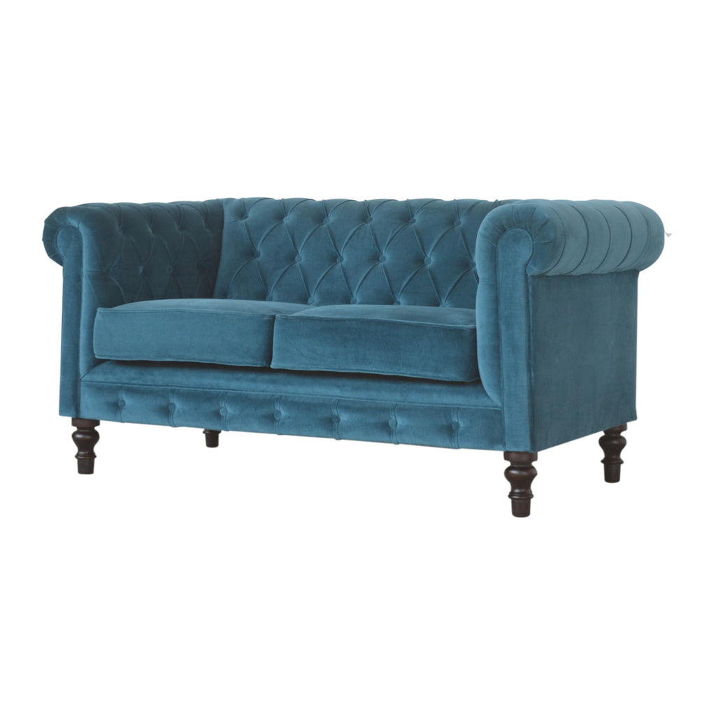Canapé Chesterfield bleu sarcelle
