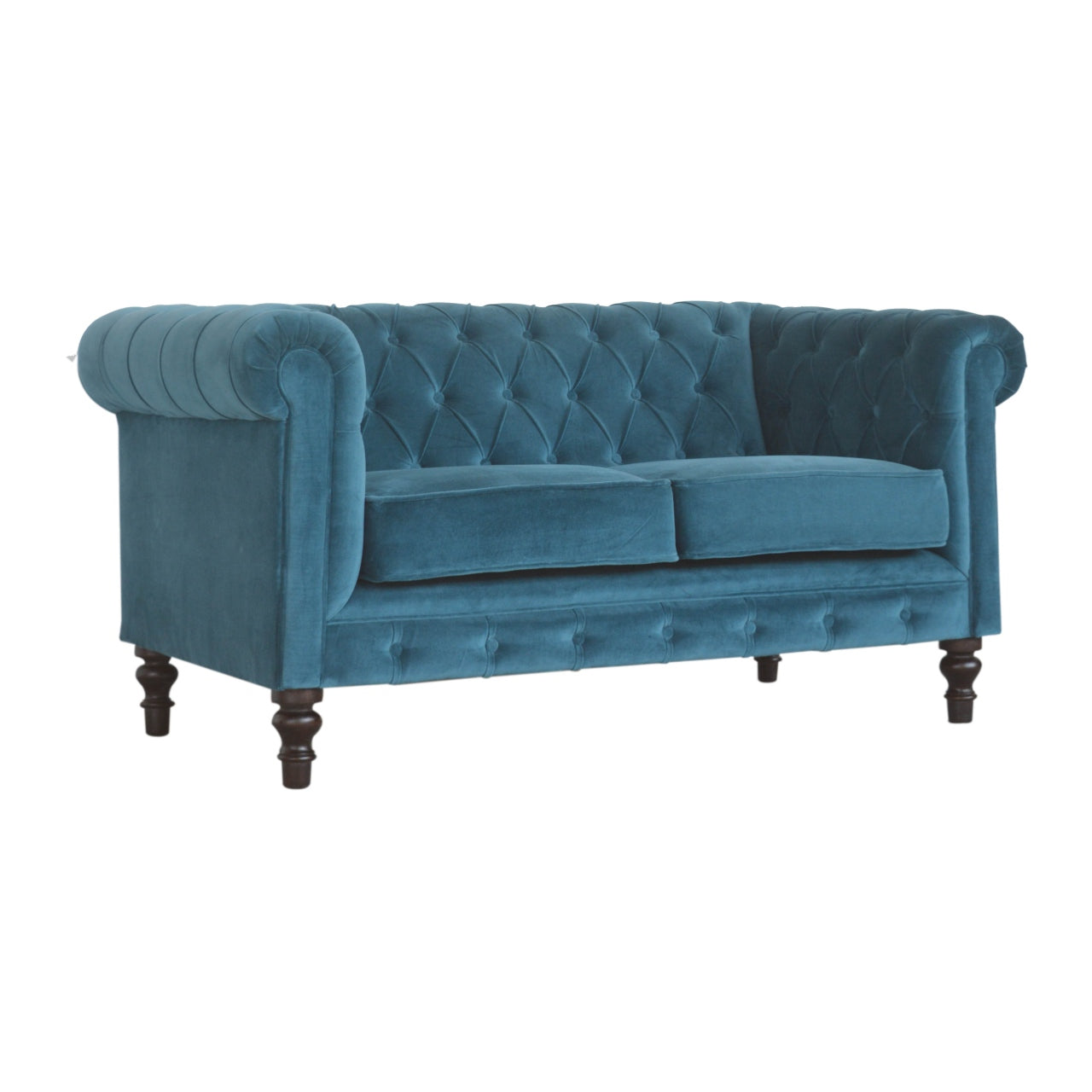Canapé Chesterfield bleu sarcelle