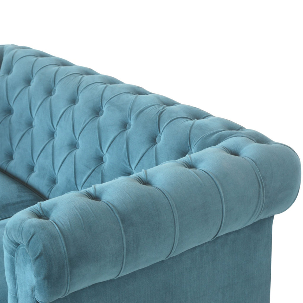 Canapé Chesterfield bleu sarcelle