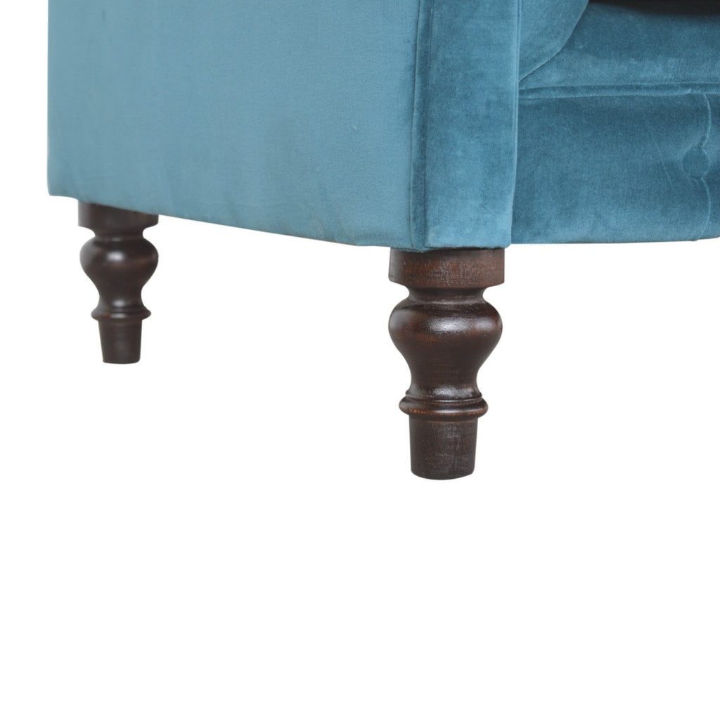 Canapé Chesterfield bleu sarcelle