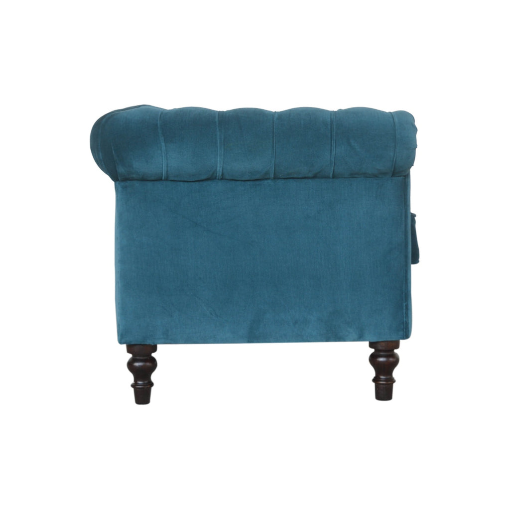 Canapé Chesterfield bleu sarcelle