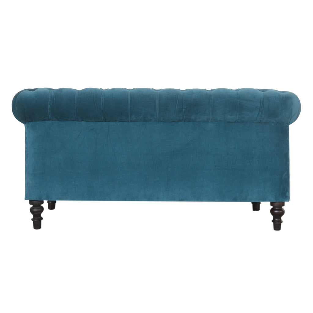 Canapé Chesterfield bleu sarcelle