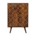 Armoire abstraite incrustée de châtaignier