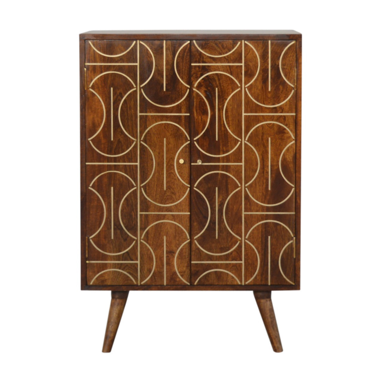 Armoire abstraite incrustée de châtaignier