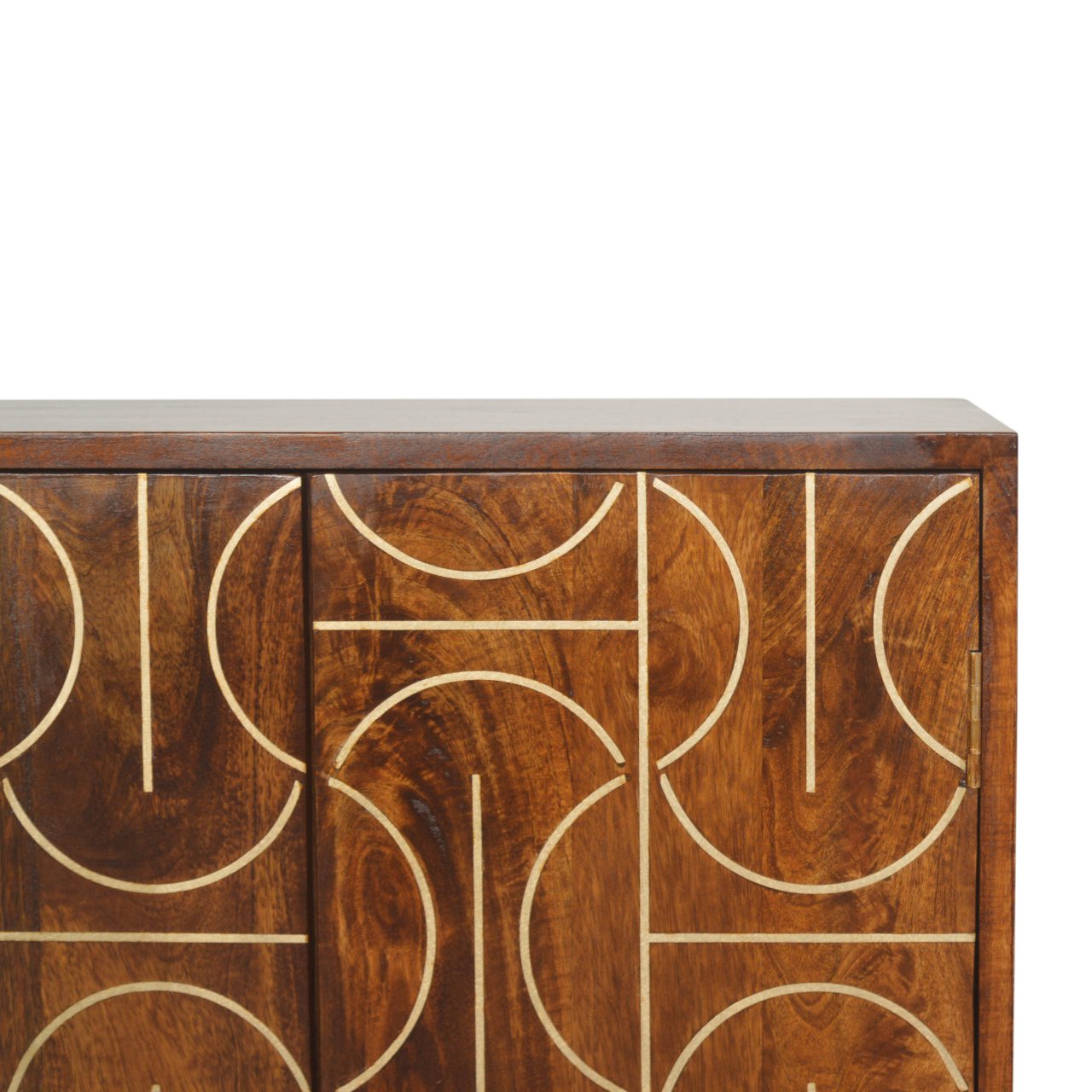 Armoire abstraite incrustée de châtaignier