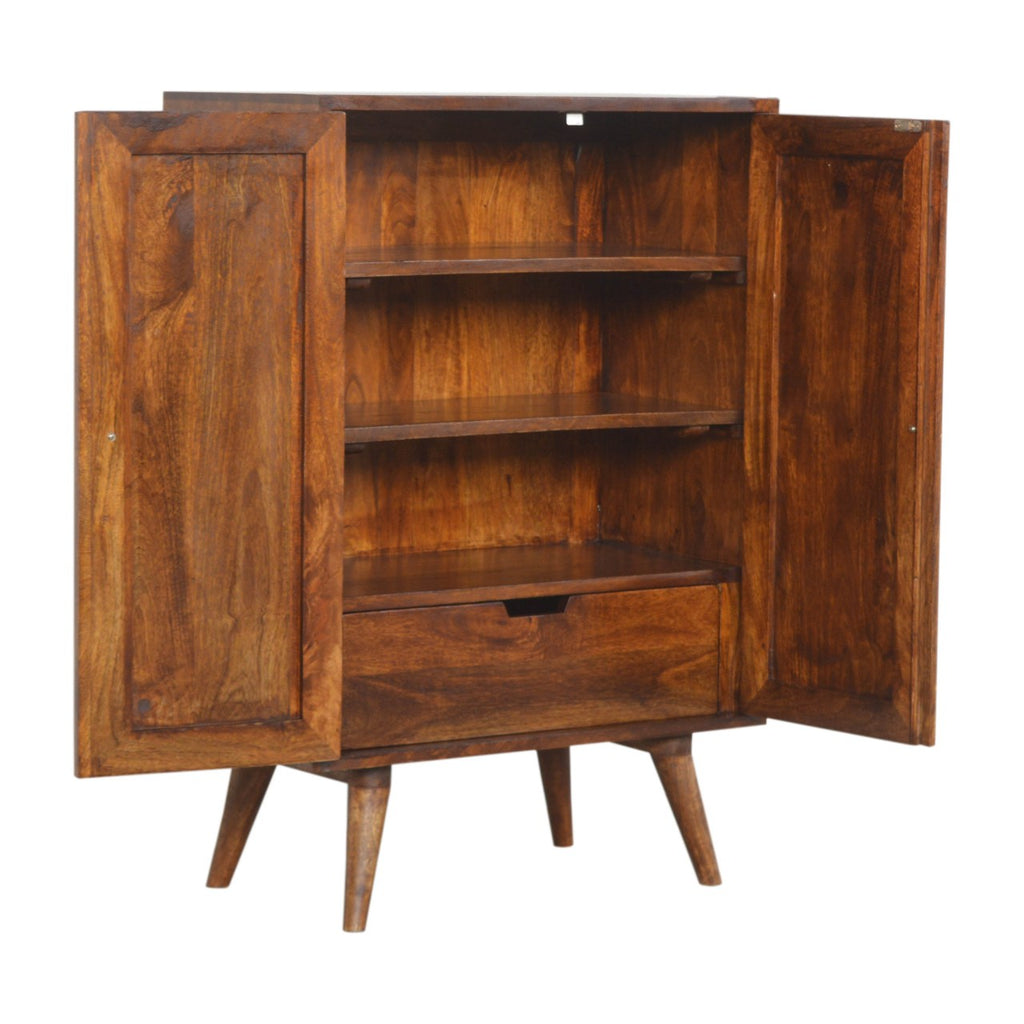 Armoire abstraite incrustée de châtaignier