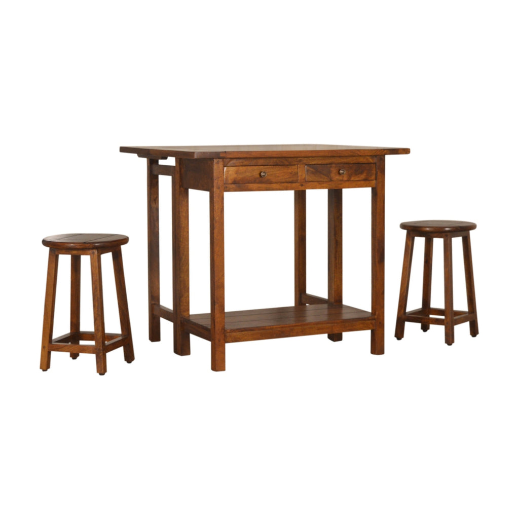 Table de petit-déjeuner en châtaigne