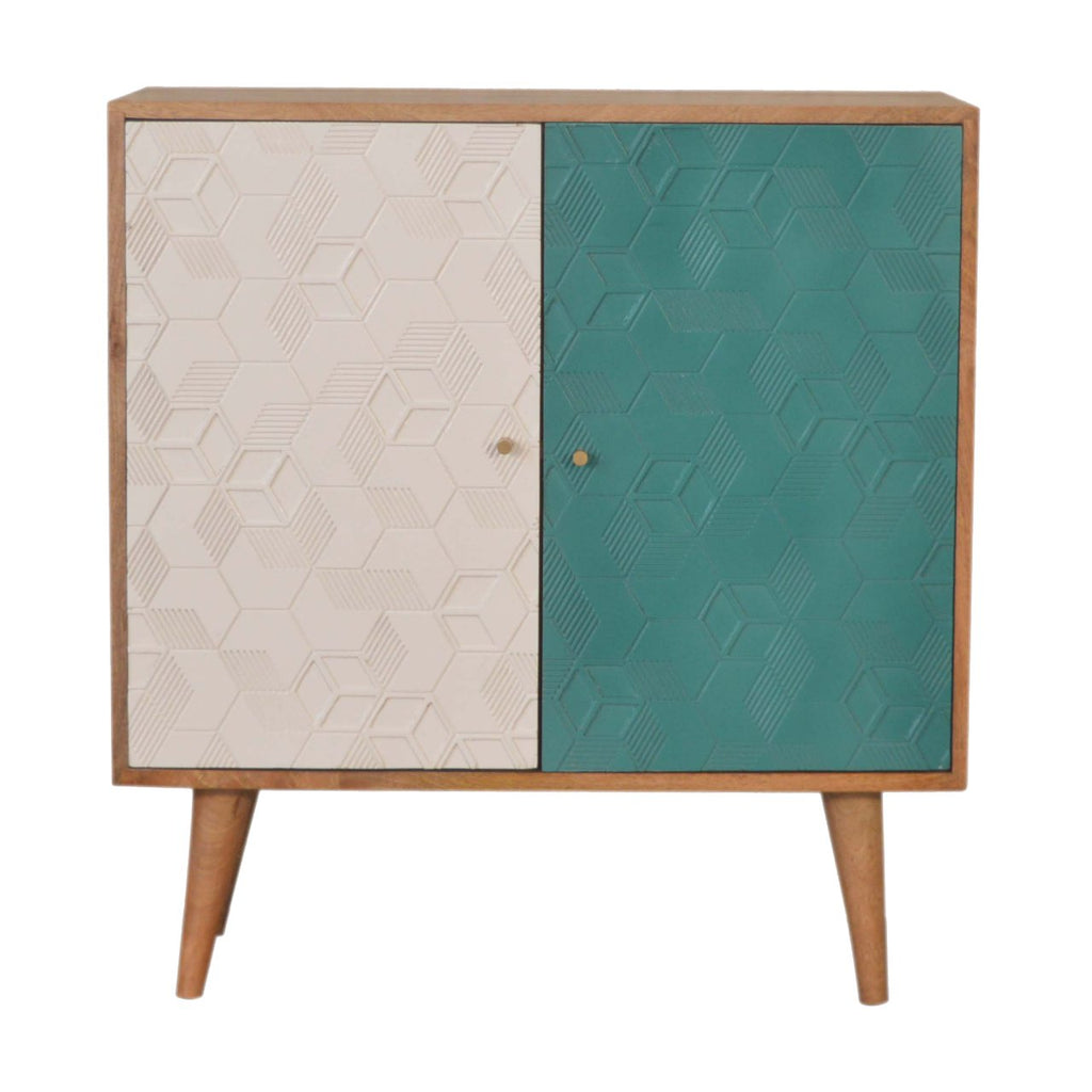 Armoire Acadia bleu sarcelle et blanche