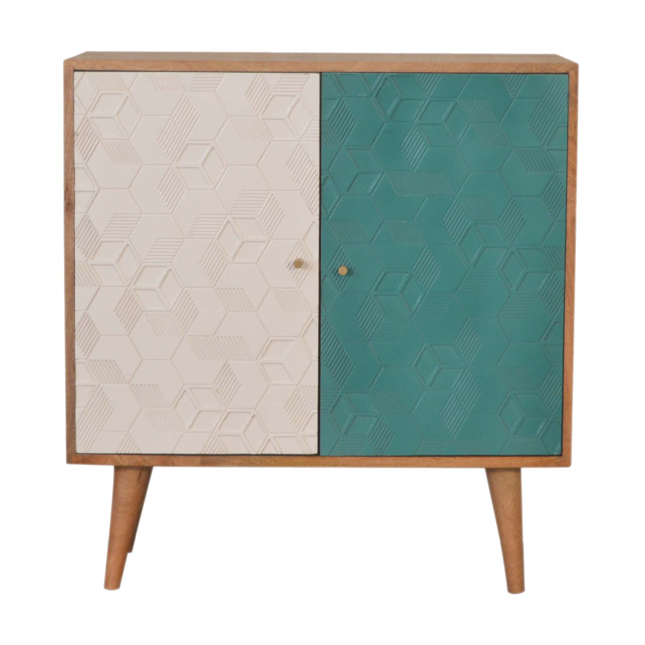 Armoire Acadia bleu sarcelle et blanche