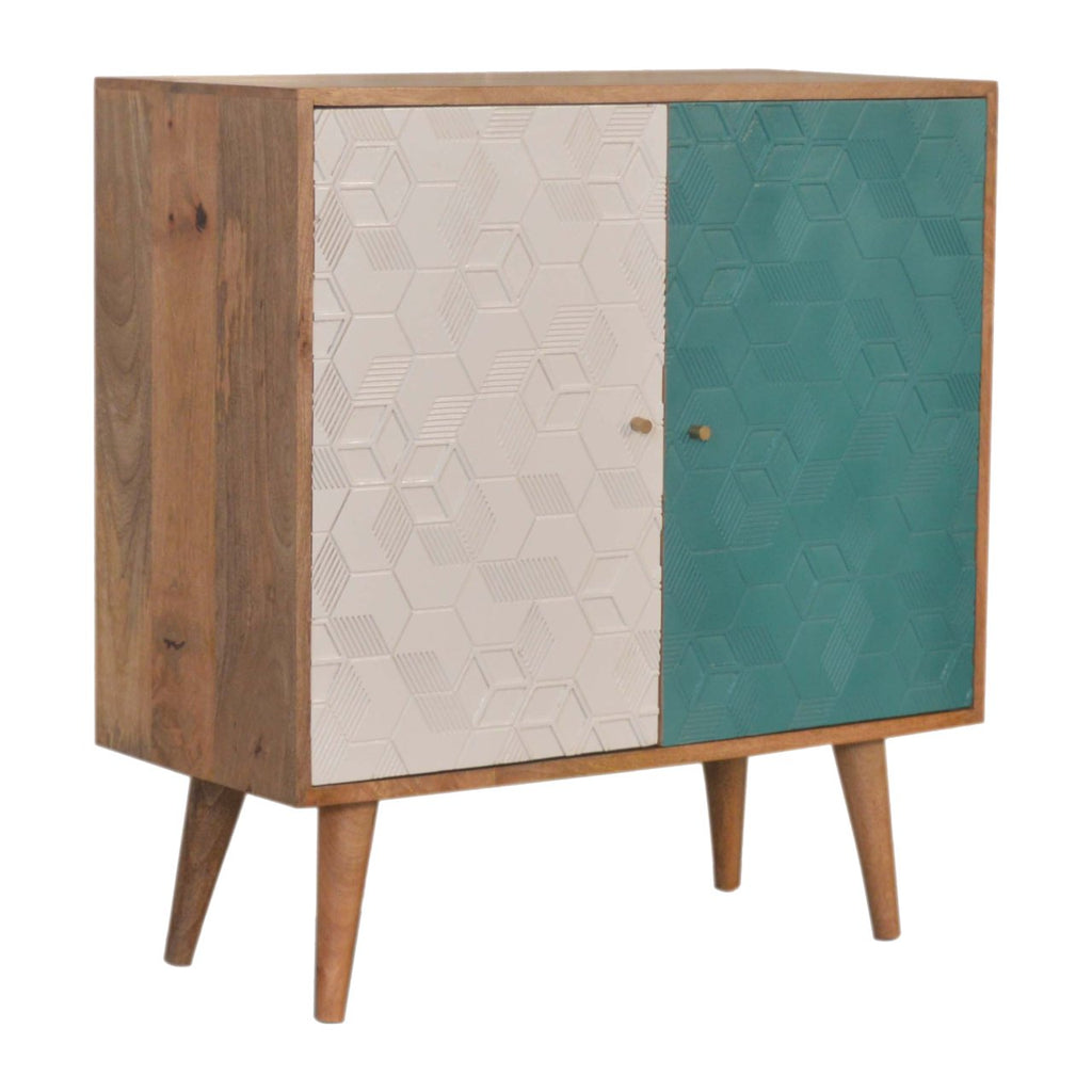 Armoire Acadia bleu sarcelle et blanche