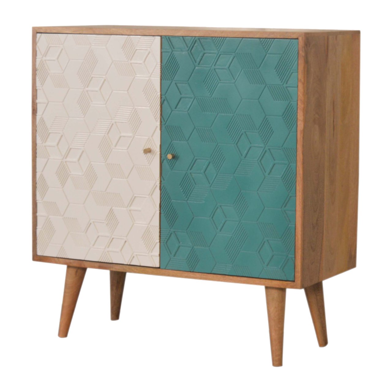 Armoire Acadia bleu sarcelle et blanche