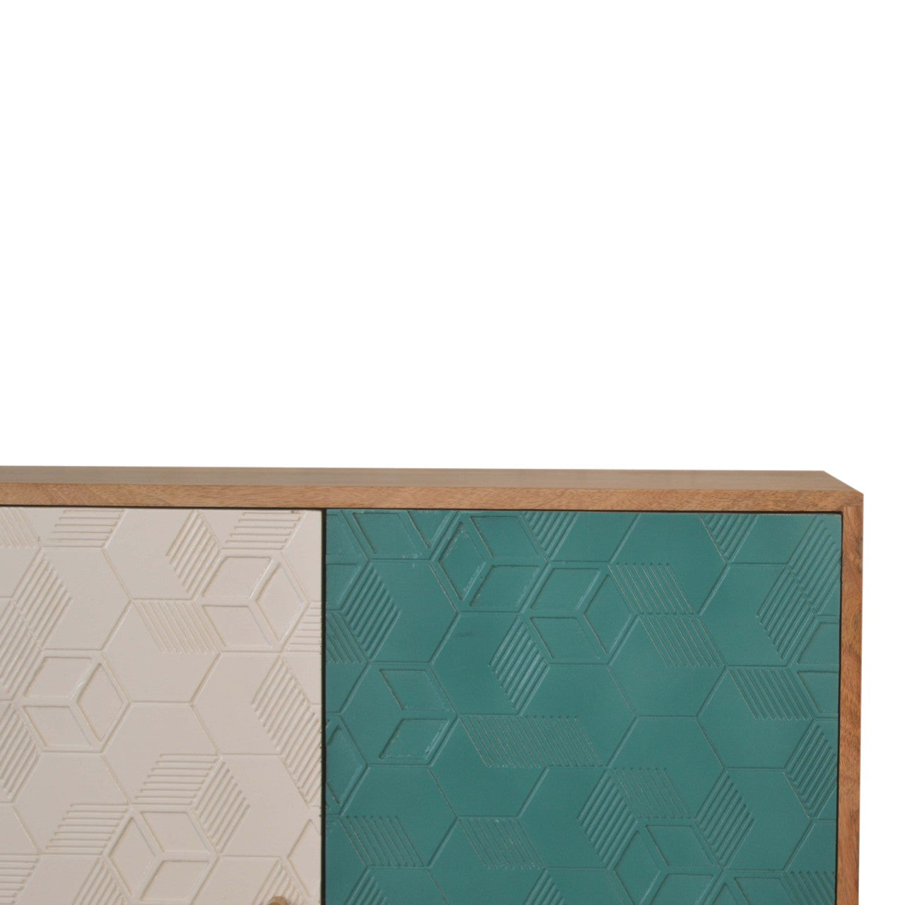 Armoire Acadia bleu sarcelle et blanche
