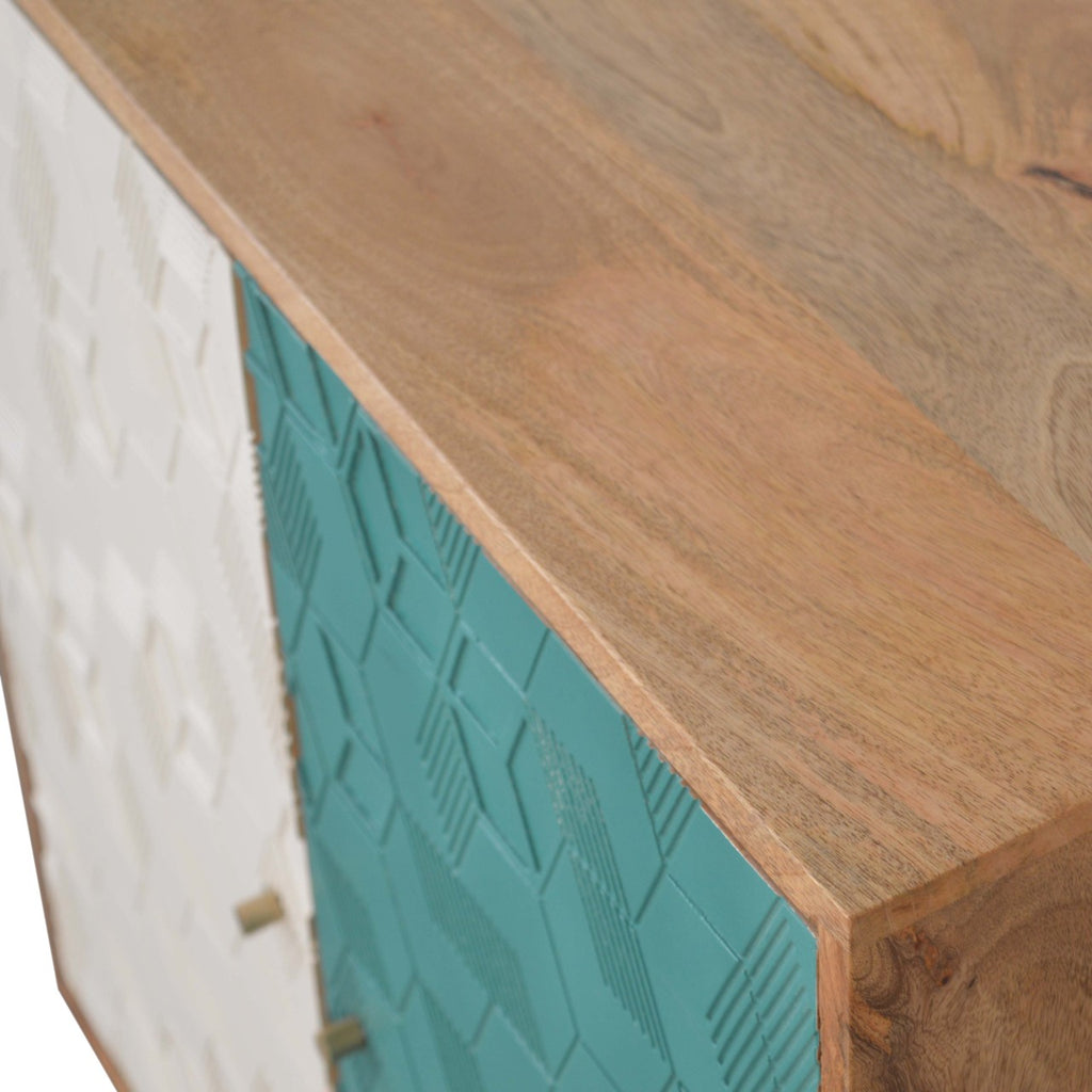 Armoire Acadia bleu sarcelle et blanche