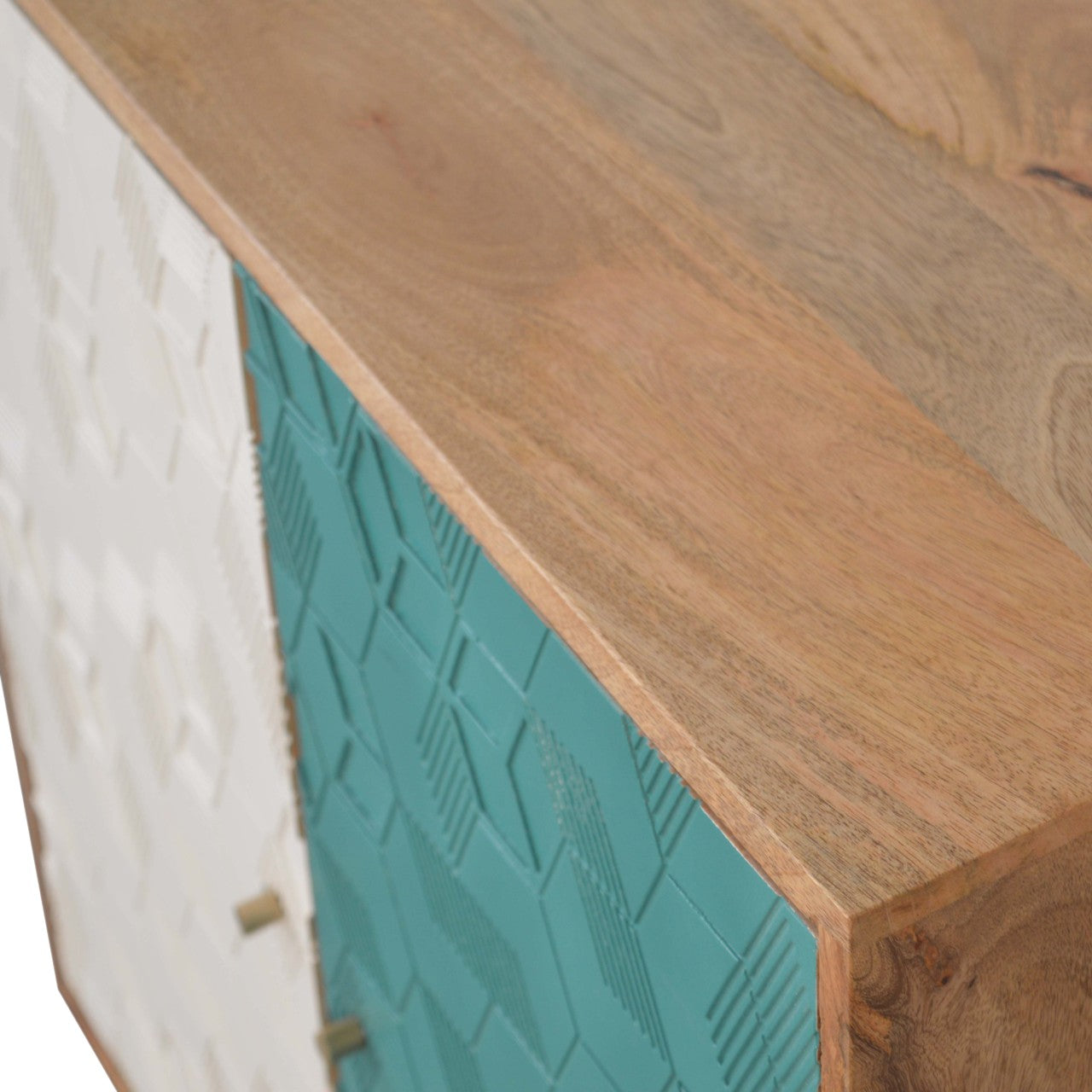 Armoire Acadia bleu sarcelle et blanche