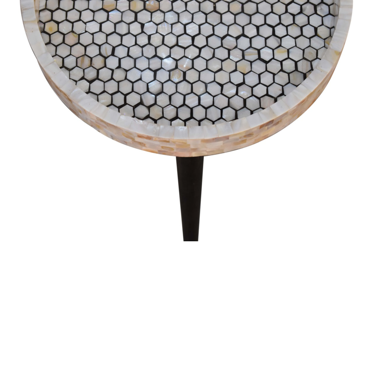Table d'appoint en mosaïque nid d'abeille