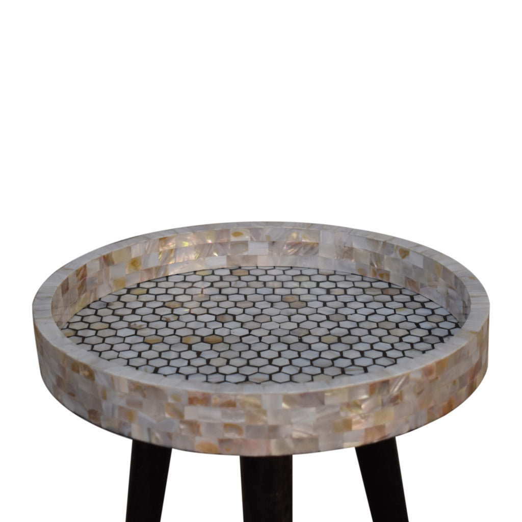 Table d'appoint en mosaïque nid d'abeille