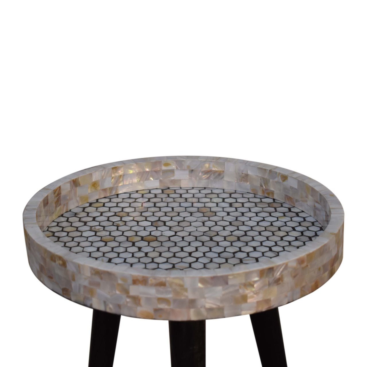 Table d'appoint en mosaïque nid d'abeille