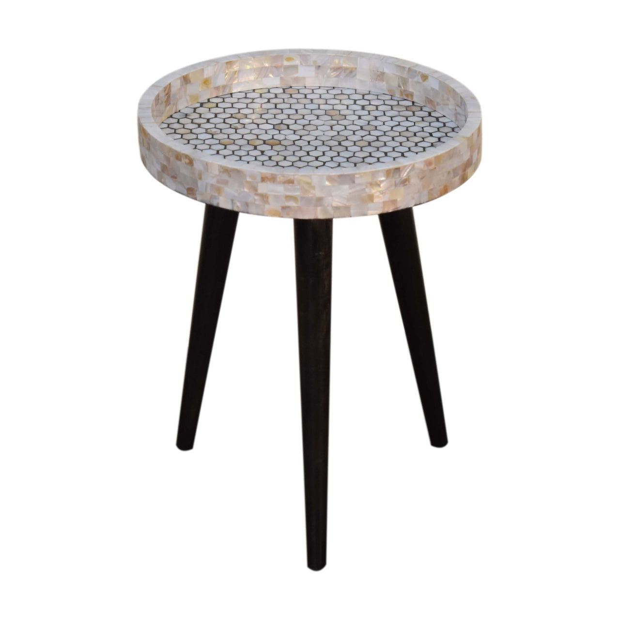 Table d'appoint en mosaïque nid d'abeille