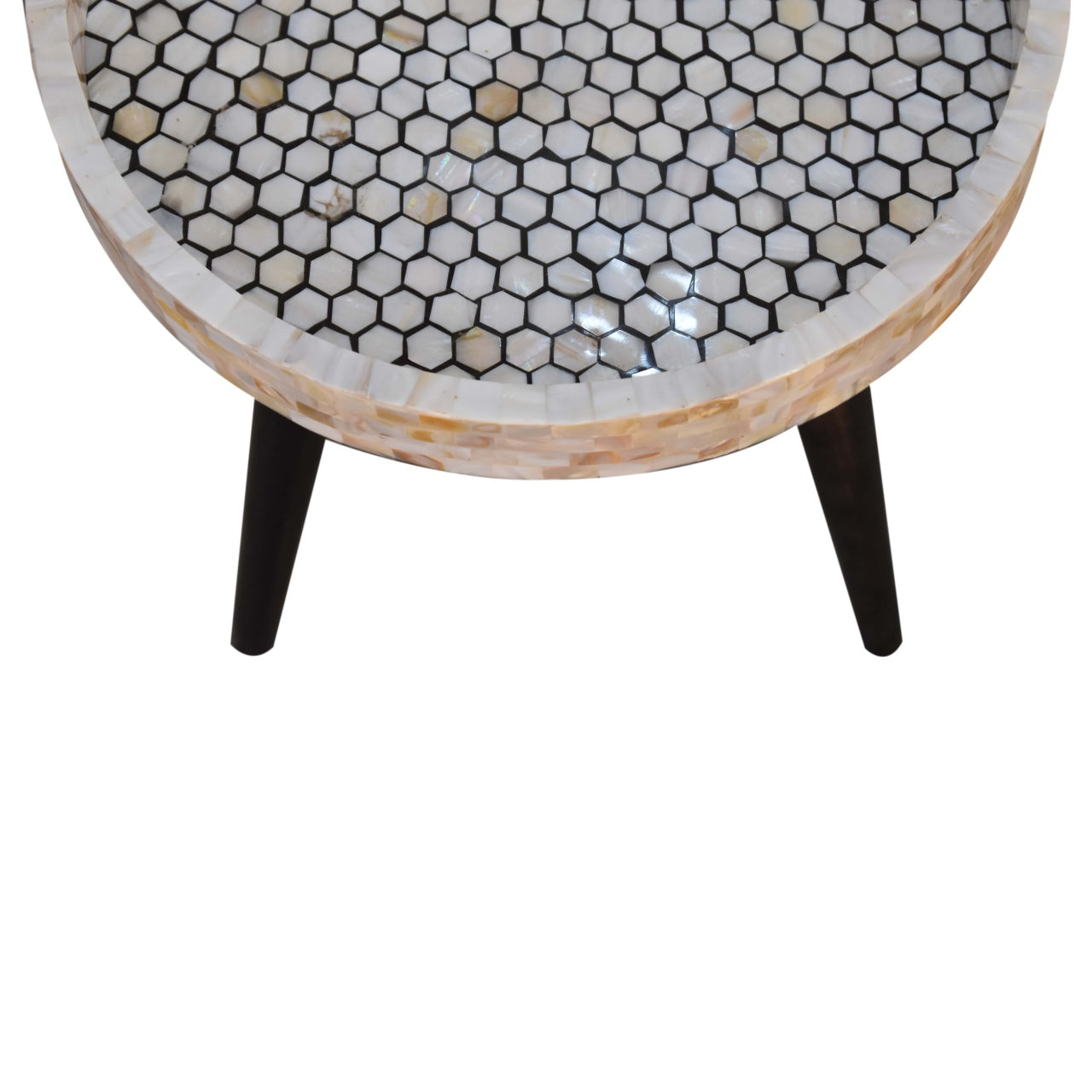 Table d'appoint en mosaïque nid d'abeille