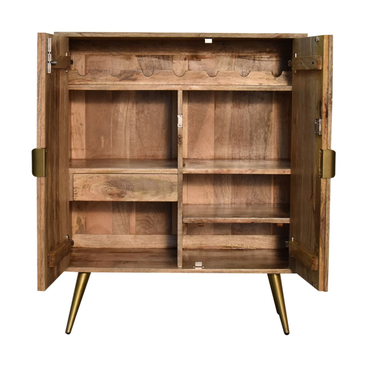 Armoire en ciment incrustée de laiton