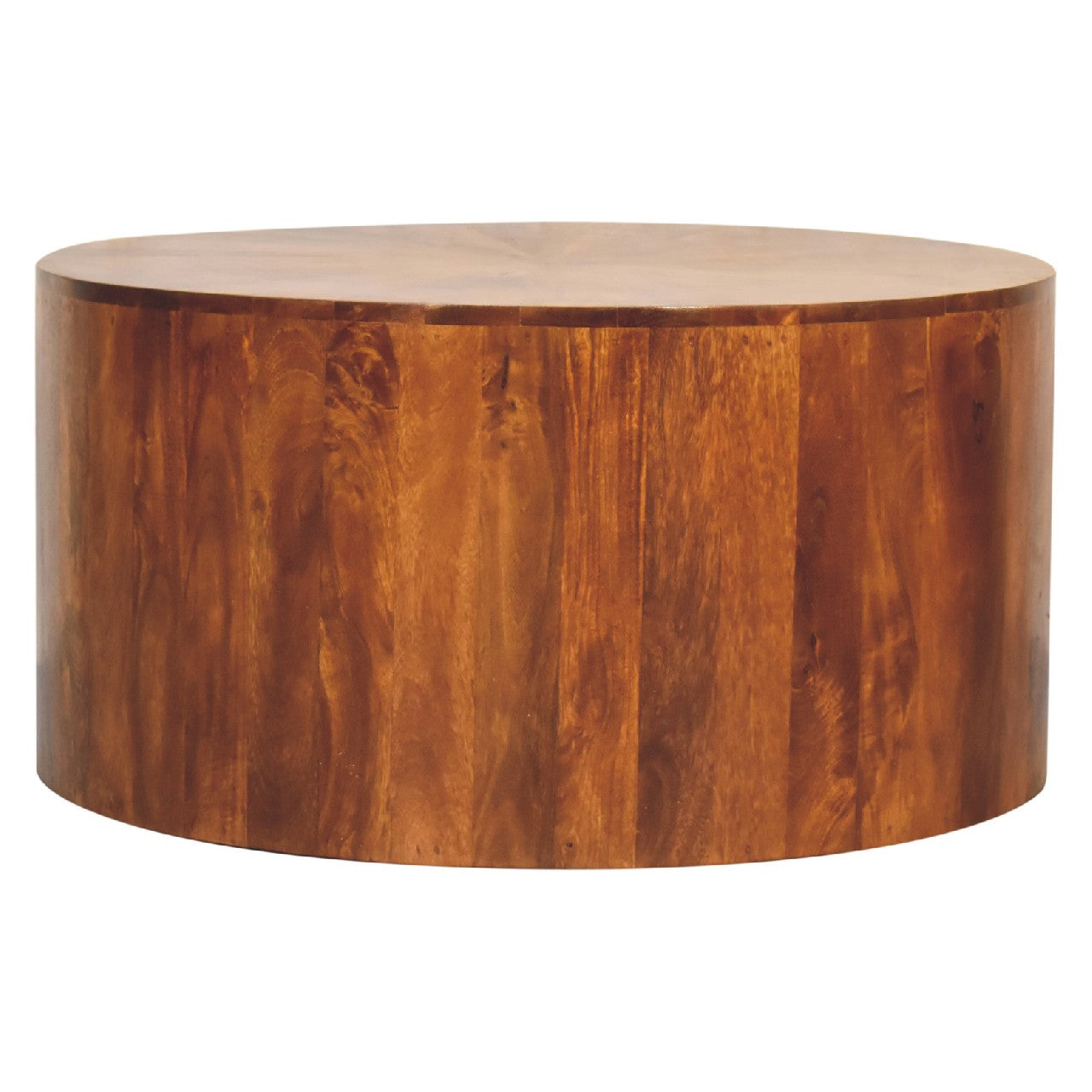 Table basse ronde en bois de châtaignier
