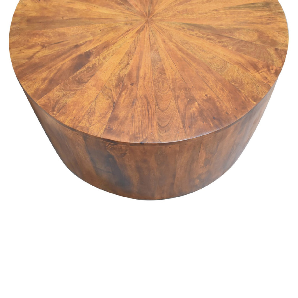 Table basse ronde en bois de châtaignier