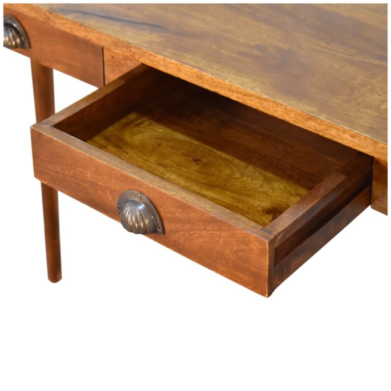 Bureau à deux tiroirs en châtaignier