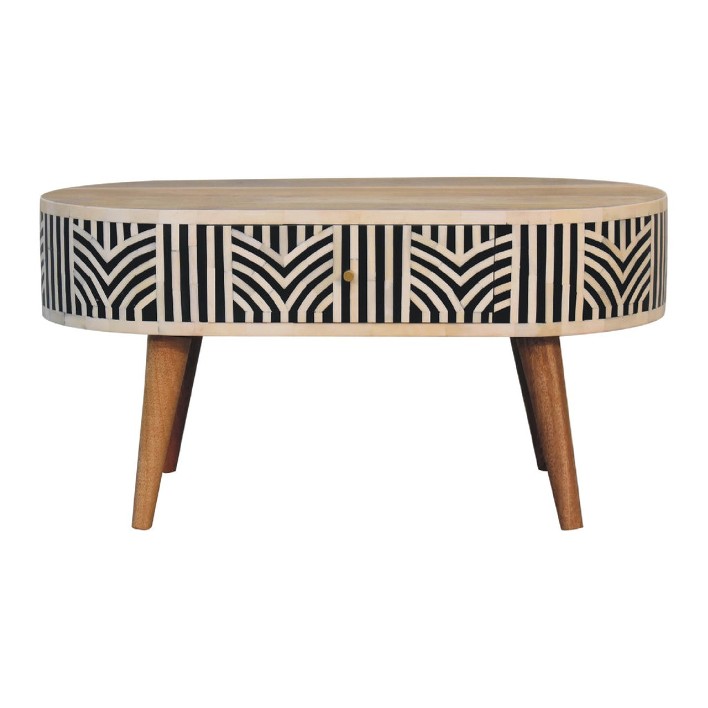 Table basse Edessa incrustée d'os