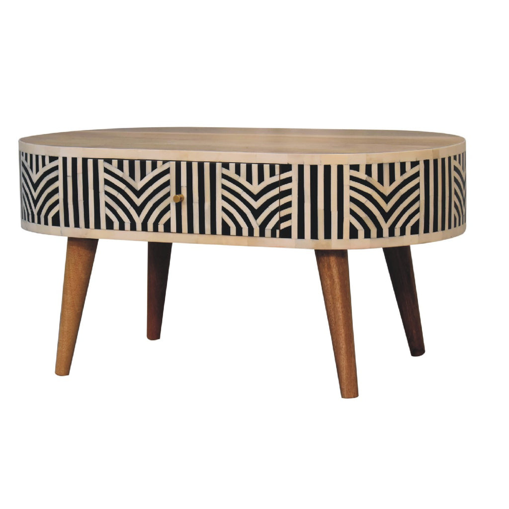Table basse Edessa incrustée d'os
