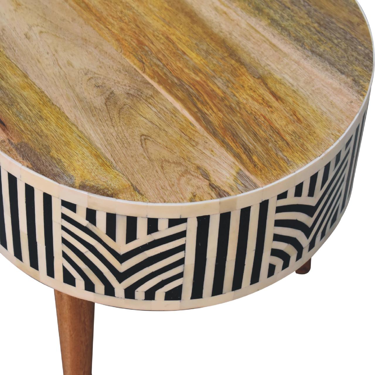 Table basse Edessa incrustée d'os