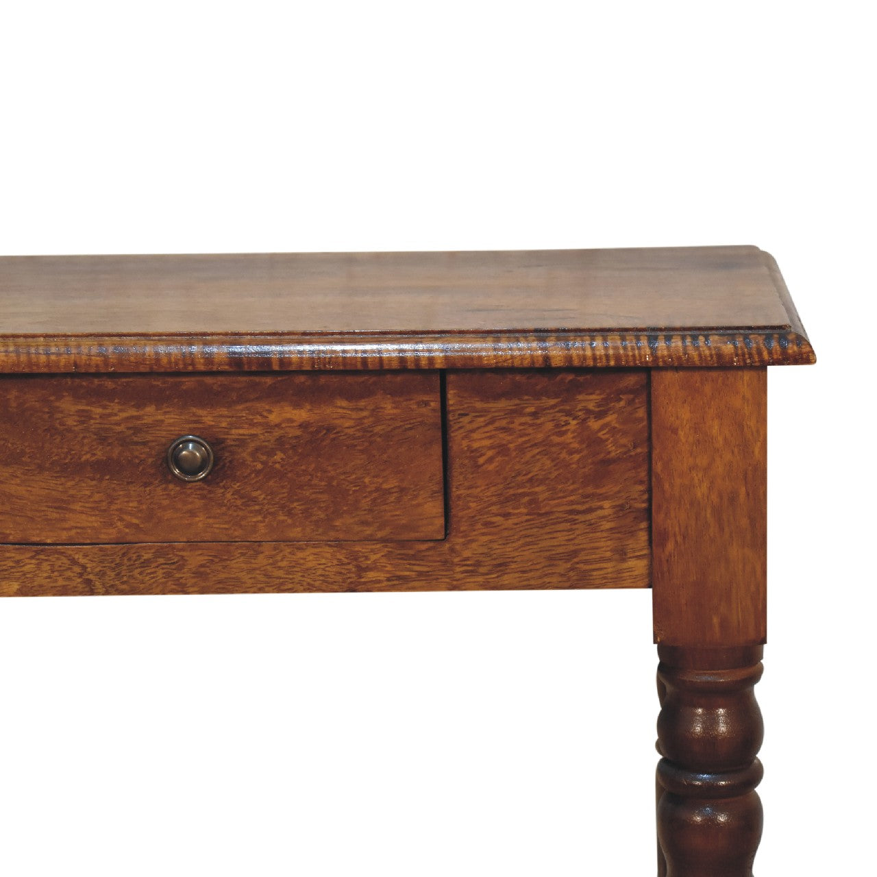 Bureau à pieds tournés en châtaignier