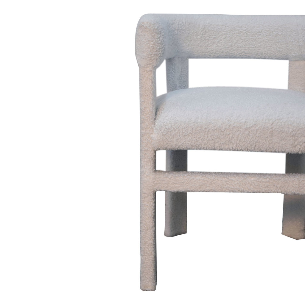 Fauteuil d'appoint en boucle blanche