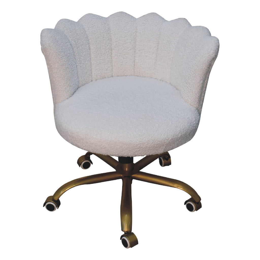 Fauteuil pivotant en boucle blanche