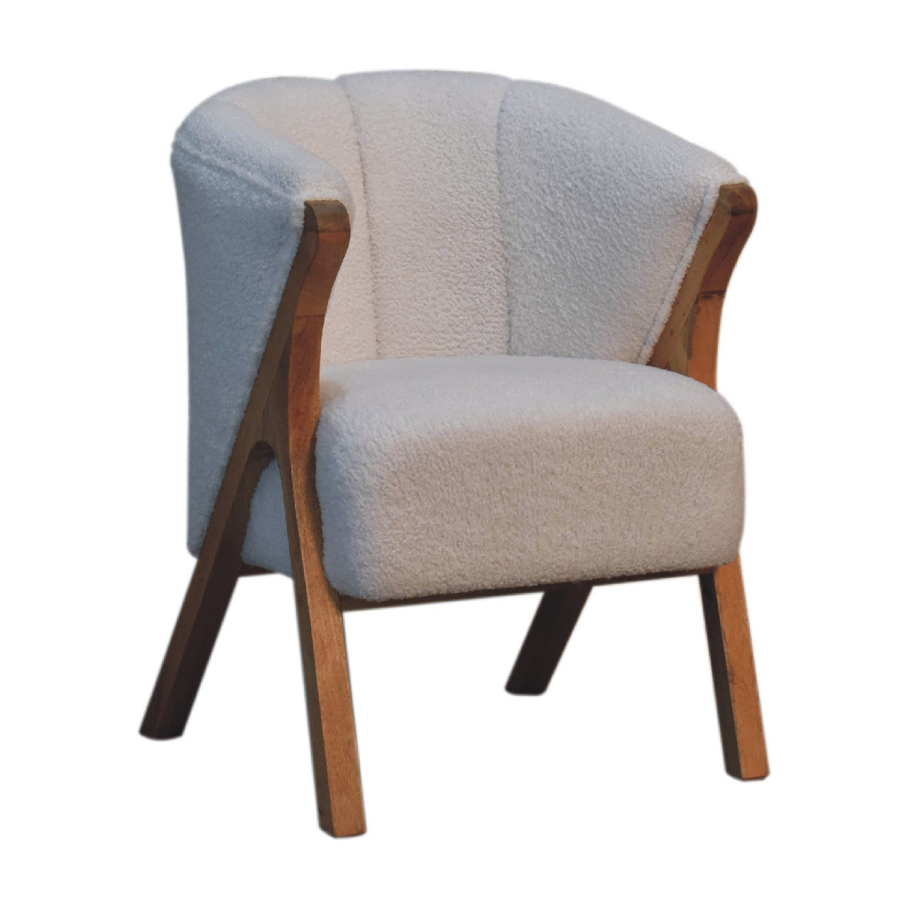 Chaise minimaliste blanche bouclée